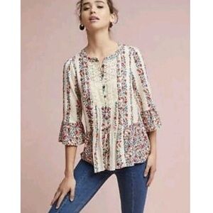 Maeve Anthropologie Floral Boho Peasant Blouse